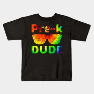 Kids Pre-K Dude First Day of School Funny Back to School Boys Gifts Kids T-Shirt